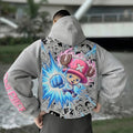 One Piece Color-blocked Plush Hoodie