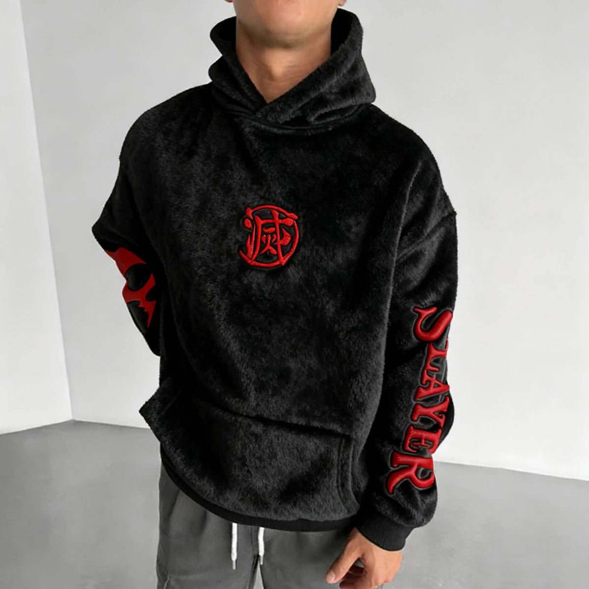 KNY Color-blocked Corduroy Hooded Sweatshirt