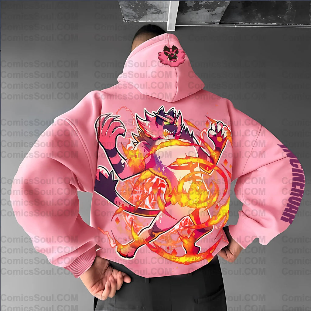 PKM-Unisex Anime Graphic Streetwear Vintage Hoodie