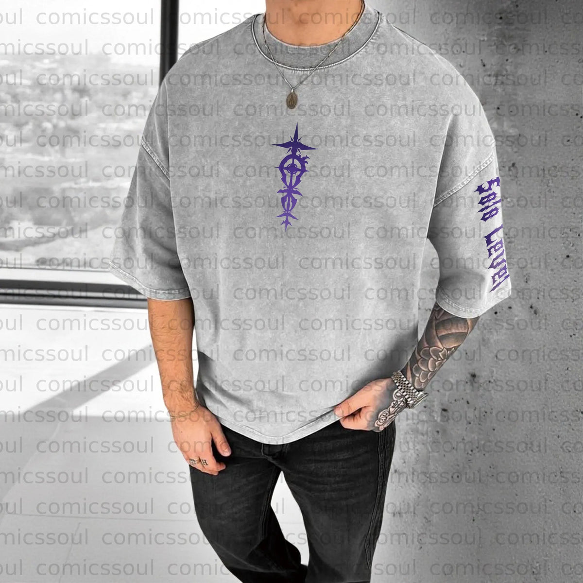 SL-Unisex Anime Inspired Vintage Washed T-Shirt