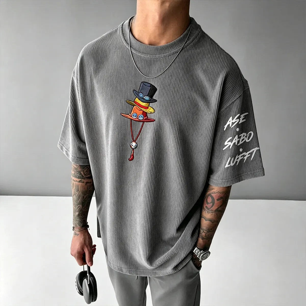 One Piece Unisex Anime Inspired Vintage Corduroy T-Shirt