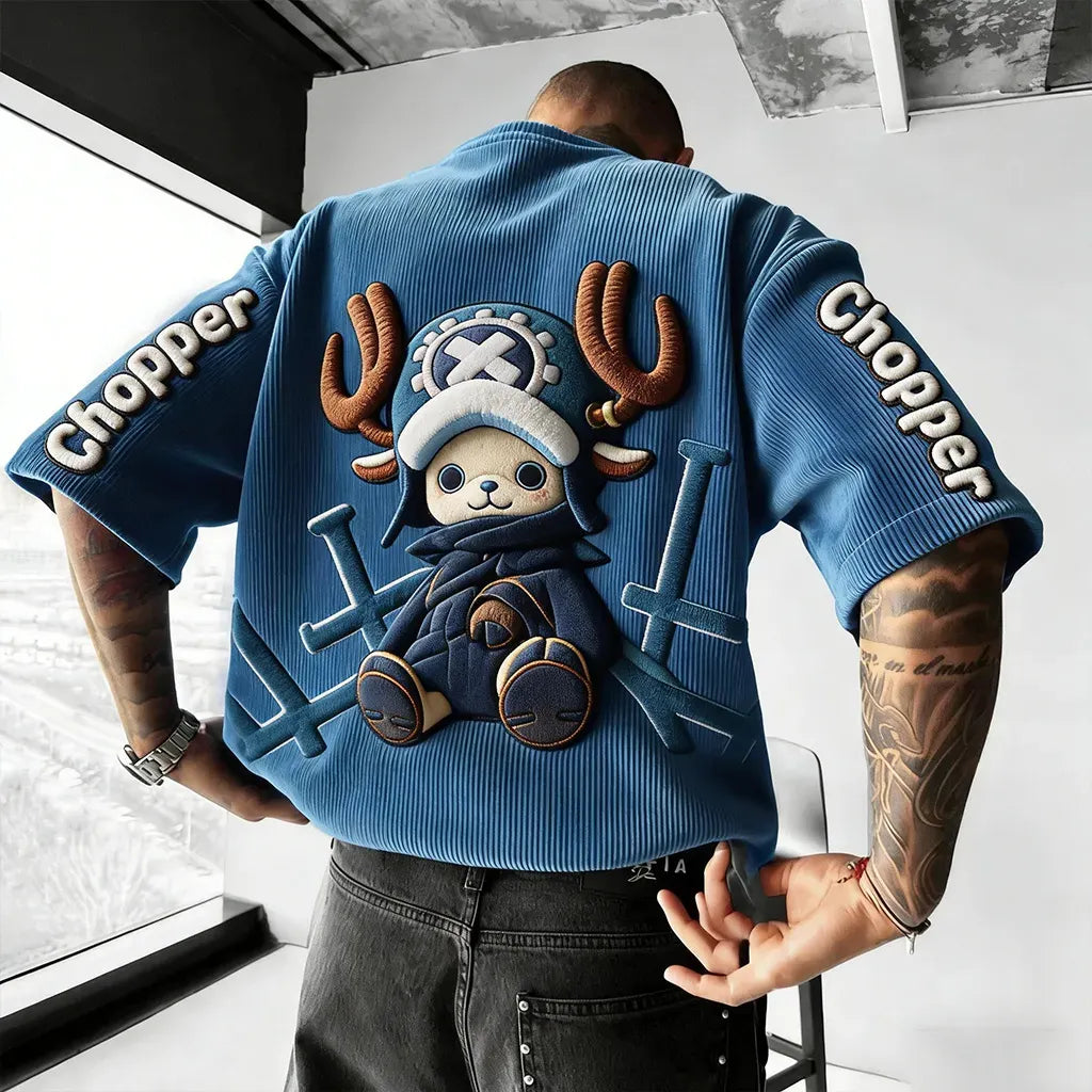 One Piece Unisex Anime Inspired Vintage Corduroy T-Shirt
