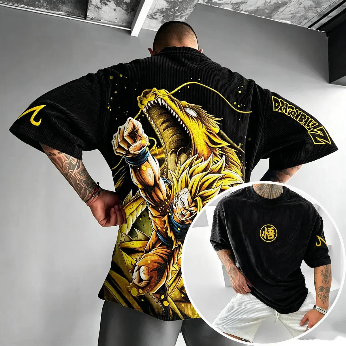 Dragon Ball Unisex Anime Inspired Vintage Corduroy T-Shirt