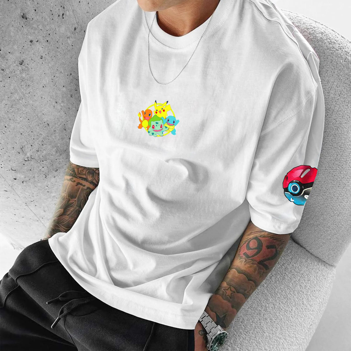 PKM-Unisex Anime Inspired Vintage T-Shirt