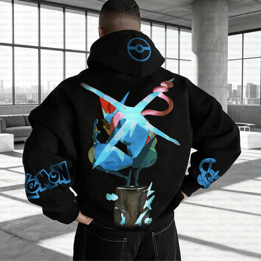 PKM-Unisex Anime Inspired Vintage Plush Hoodie