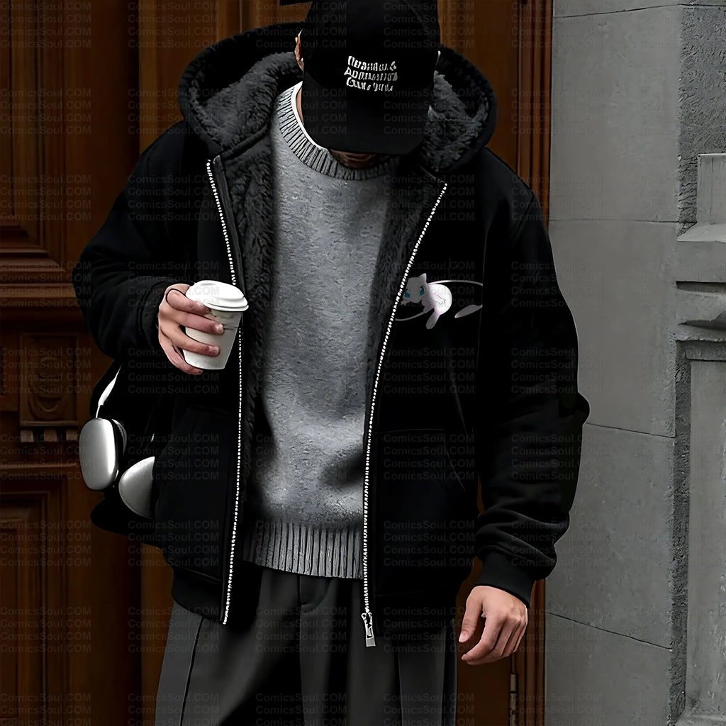 PKM-Unisex Graphic Streetwear Vintage Zipper Cardigan Plush Hoodie