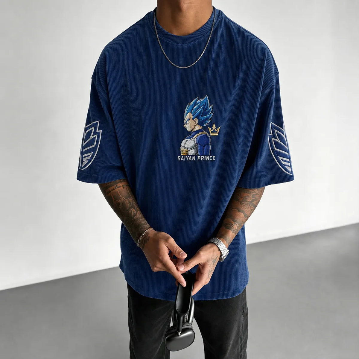 Dragon Ball Unisex Short-Sleeve Corduroy T-Shirt With Anime Print