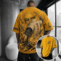 NINDO Unisex Anime-Style Retro Corduroy Oversized T-Shirt