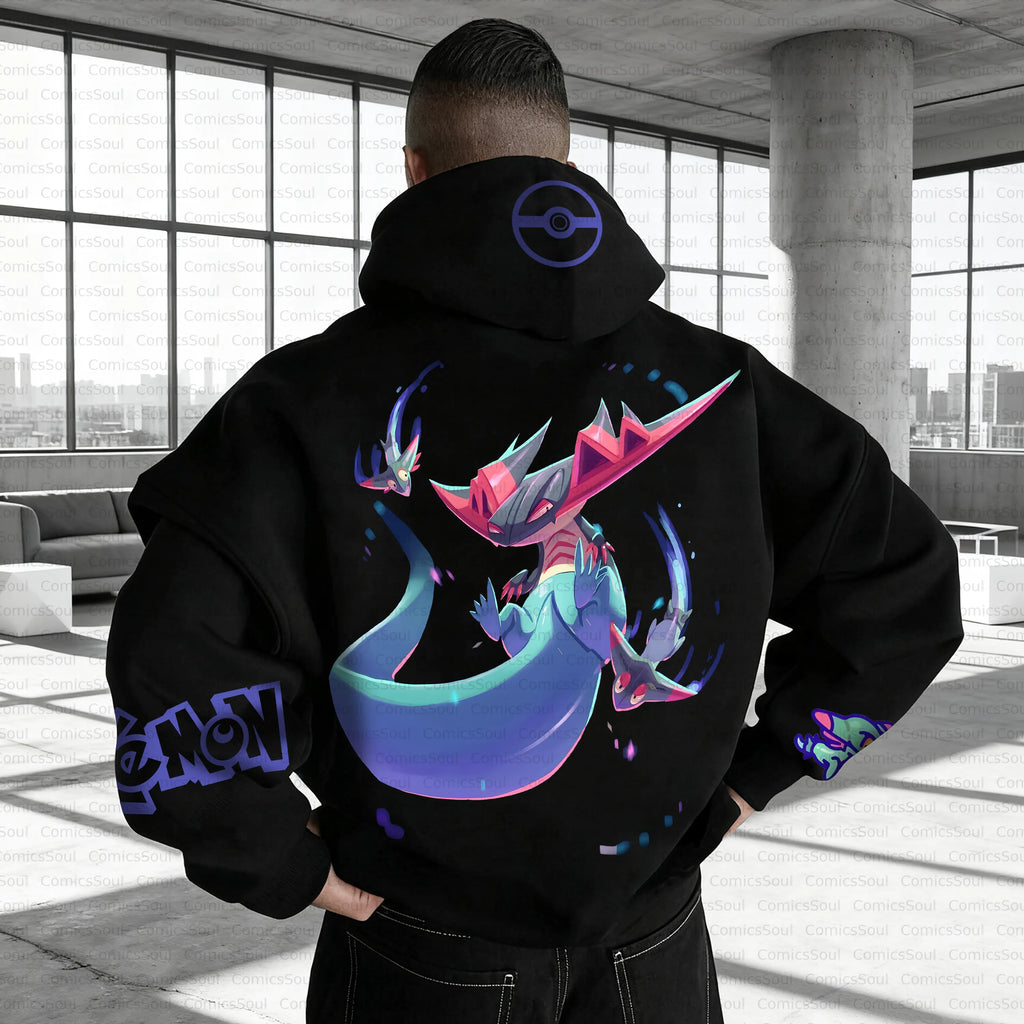 PKM-Unisex Anime Inspired Vintage Plush Hoodie