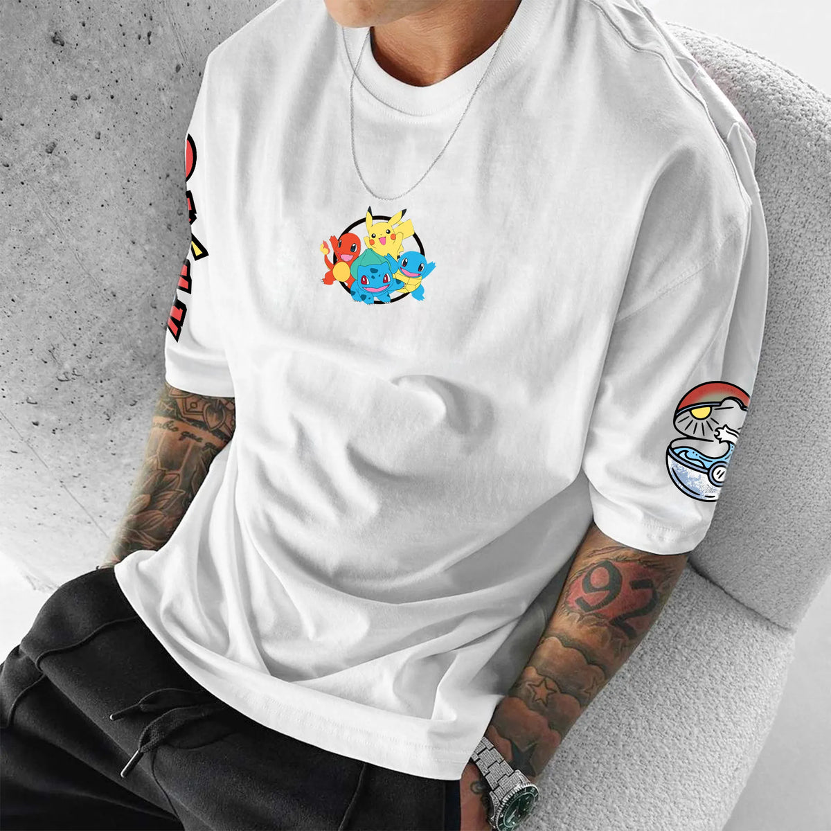 PKM-Unisex Anime Inspired Vintage T-Shirt