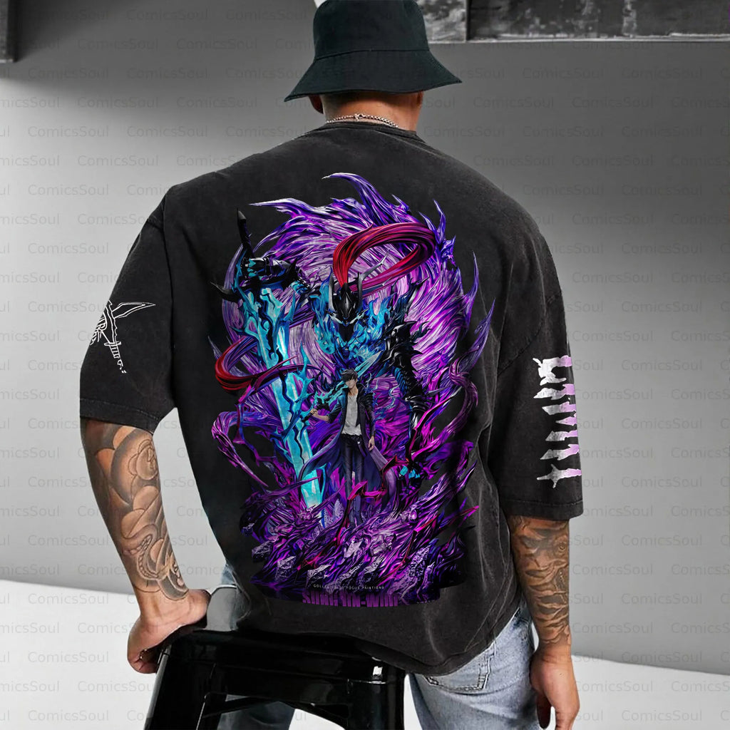 SL-Unisex Anime Inspired Vintage Washed T-shirt