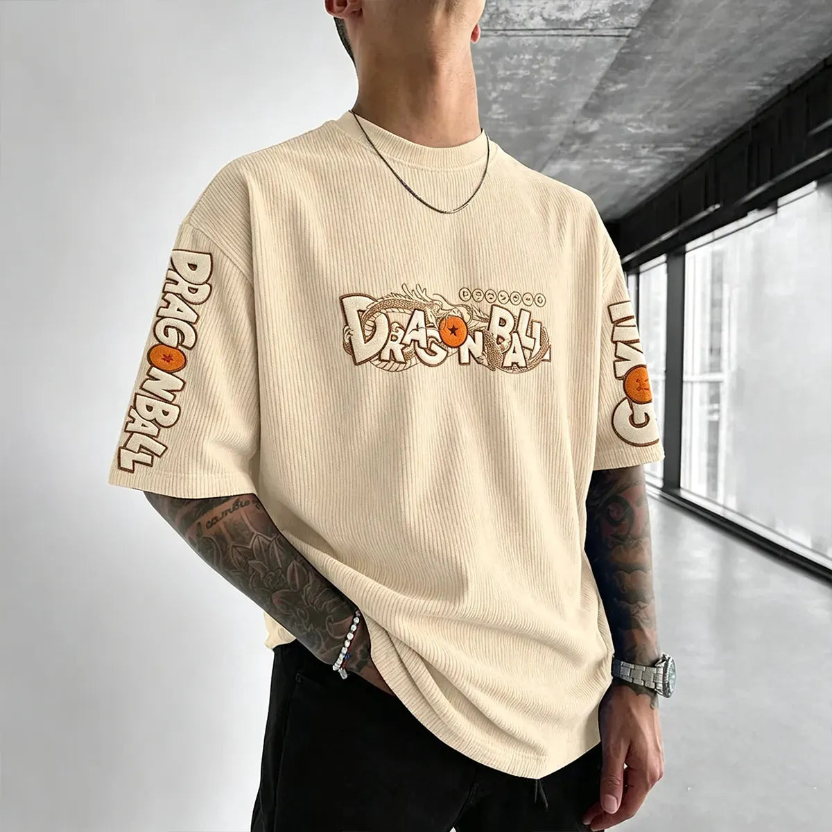 Dragon Ball Unisex Anime Inspired Vintage Corduroy T-Shirt