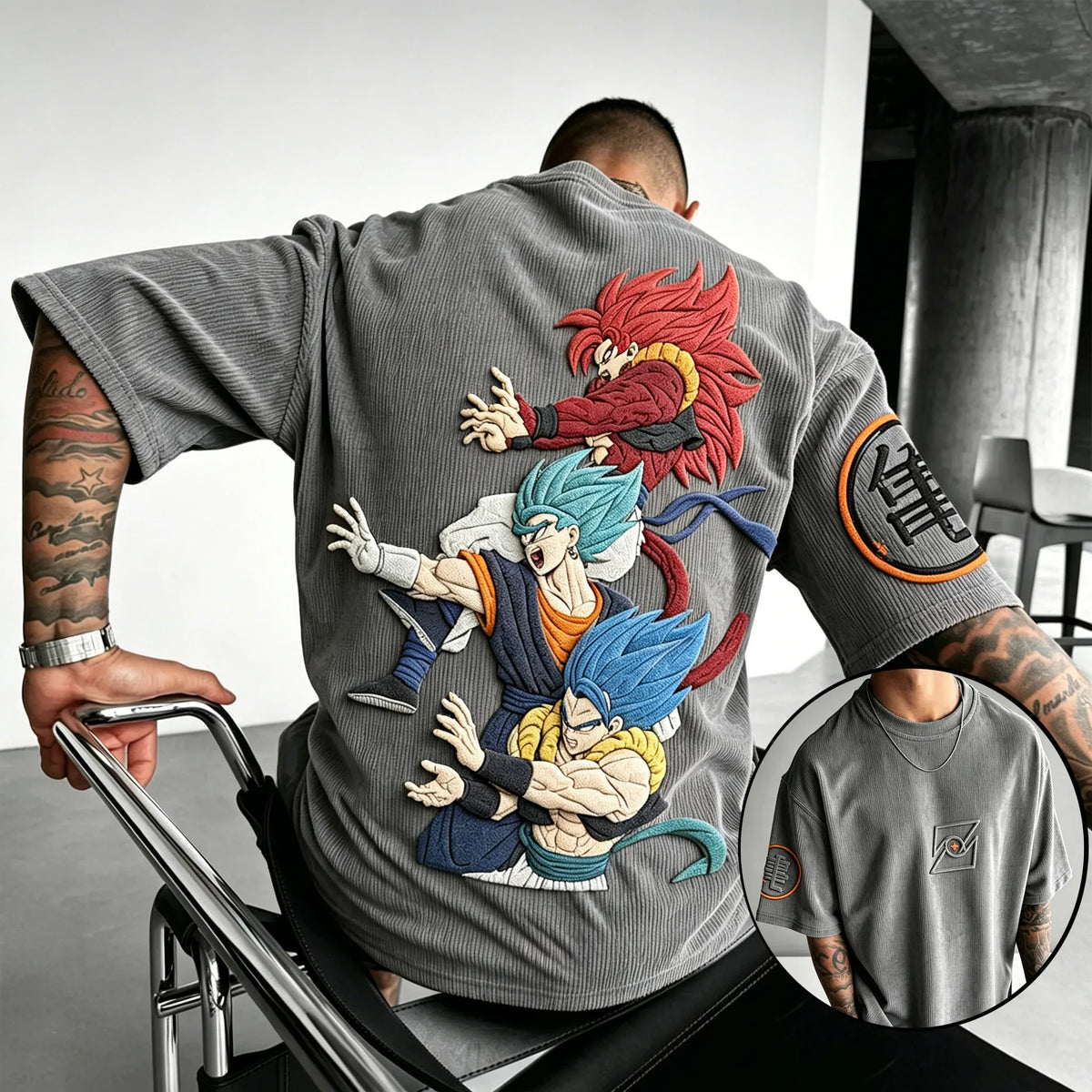 Dragon Ball Unisex Anime Inspired Vintage Corduroy T-Shirt