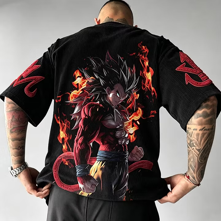 Dragon Ball Anime Vintage Waffle Knit T-Shirt