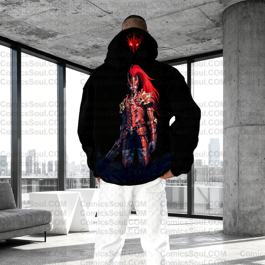 SL-Unisex Anime Graphic Streetwear Wintage Plush Hoodie