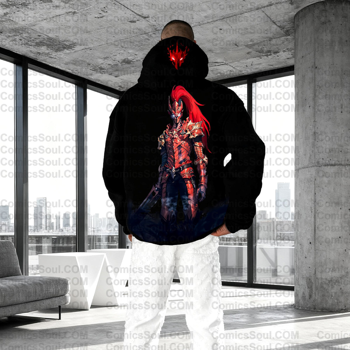 SL-Unisex Anime Graphic Streetwear Wintage Plush Hoodie