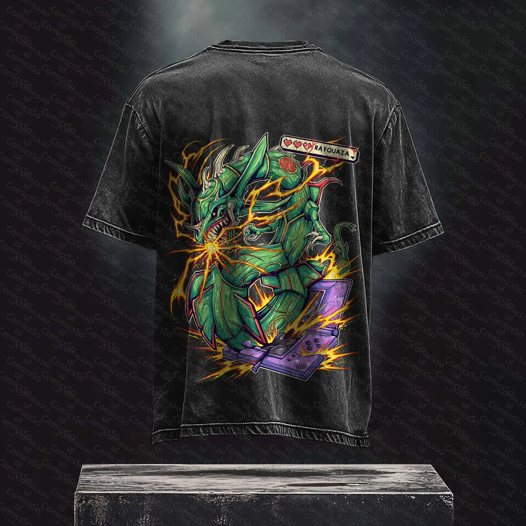 PKM-Unisex Anime Inspired Vintage Washed T-Shirt