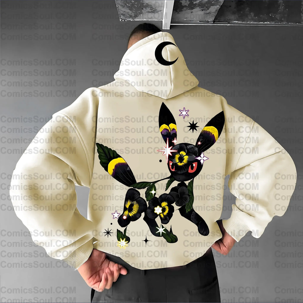 PKM-Plus Velvet Unisex Anime Graphic Streetwear Vintage Hoodie