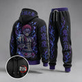 KNY Vintage Anime Print Long Sleeve Drawstring Tracksuit Hoodie Set