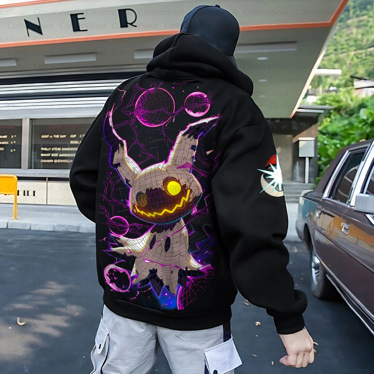 PKM-Unisex Anime Inspired Vintage Plush Hoodie