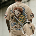 KNY Unisex Oversized Anime-Print Vertical-Stripe Short-Sleeve T-Shirt