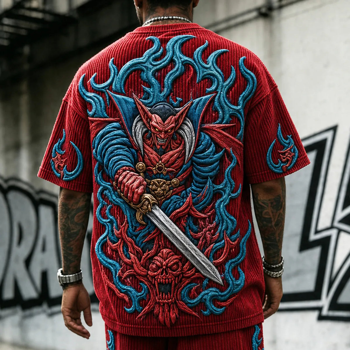 Dragon Ball Unisex Anime-Style Retro Corduroy Oversized T-Shirt