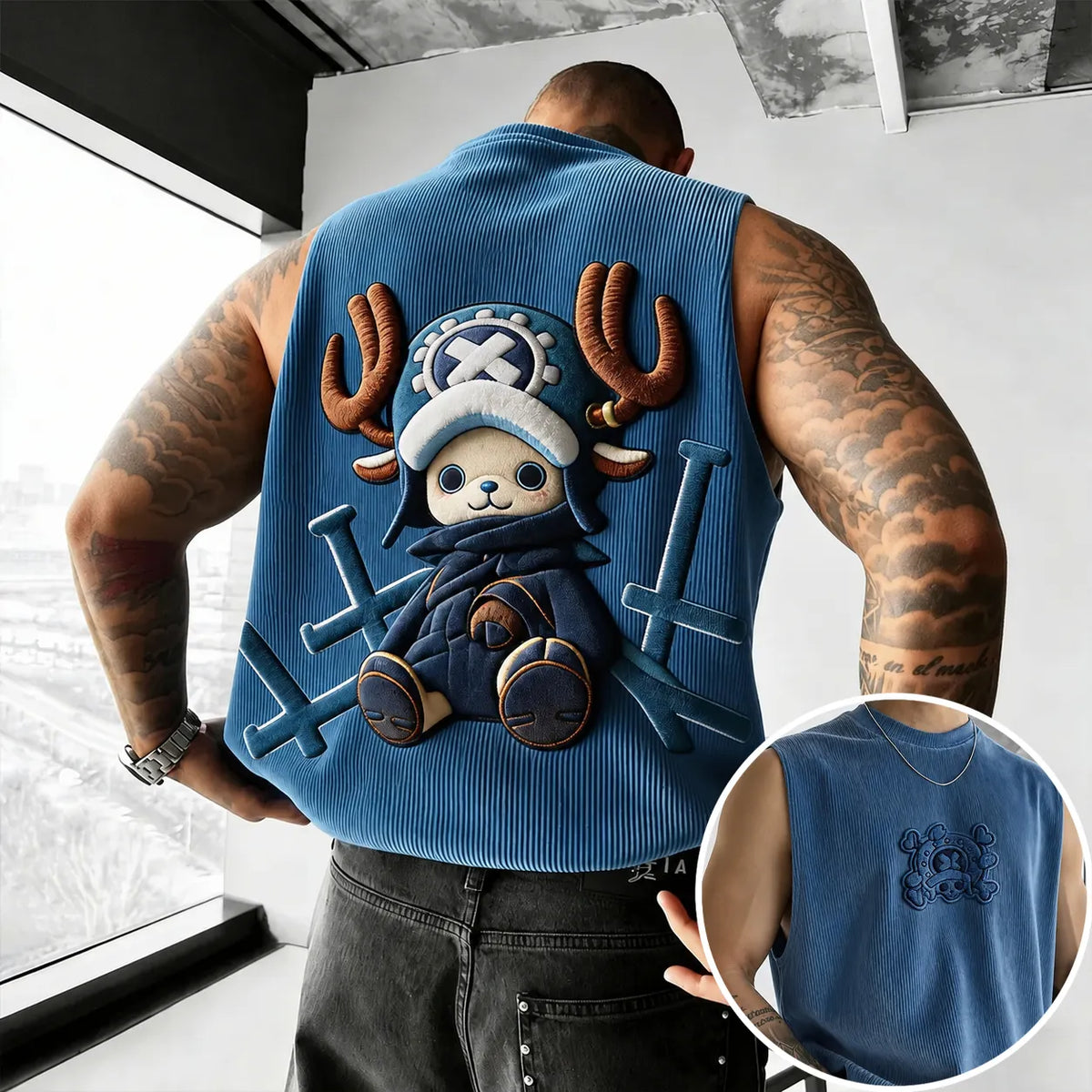 One Piece Unisex Anime-Style Retro Corduroy Tank Top
