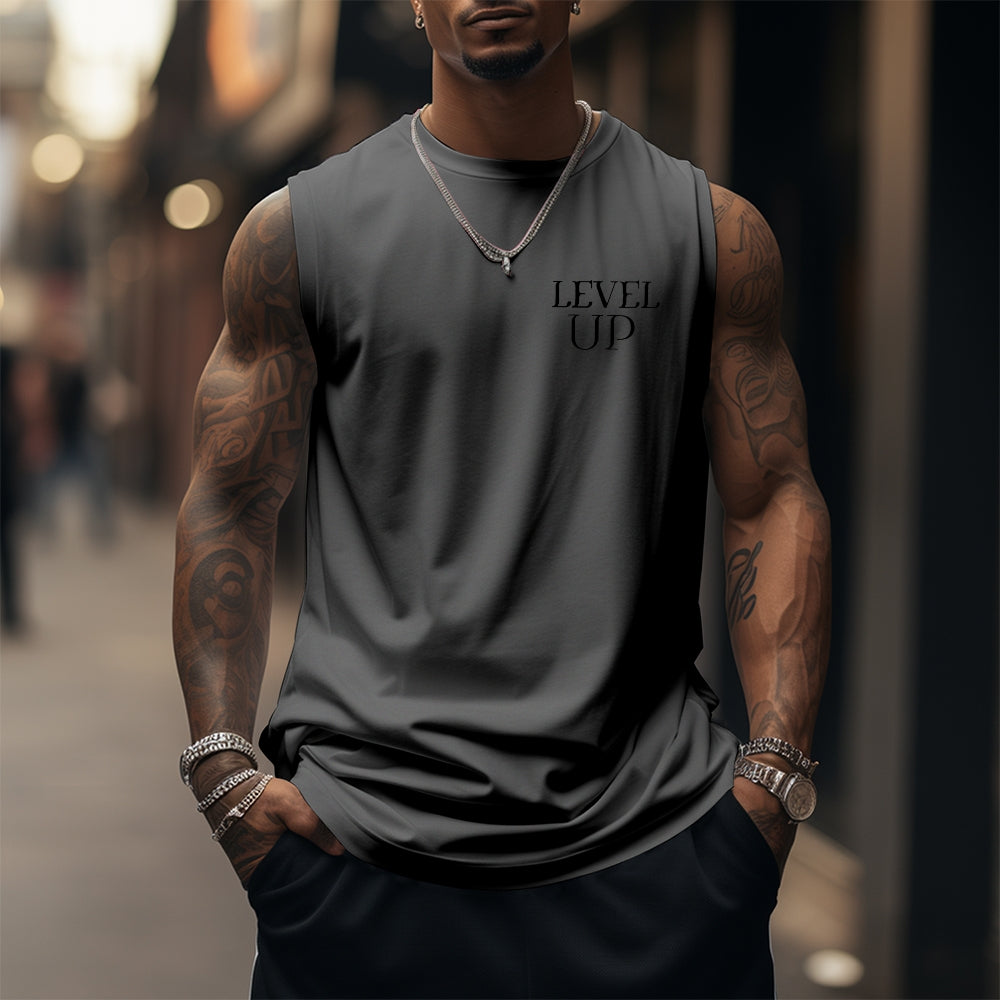 SL-Oversized Anime Print Gym Tank Top