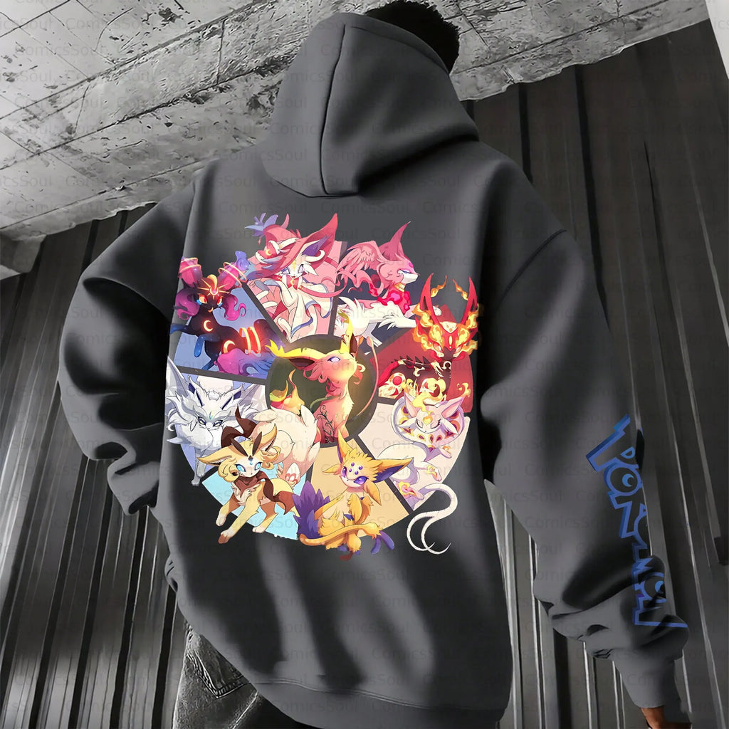 PKM-Unisex Anime Inspired Vintage Plush Hoodie