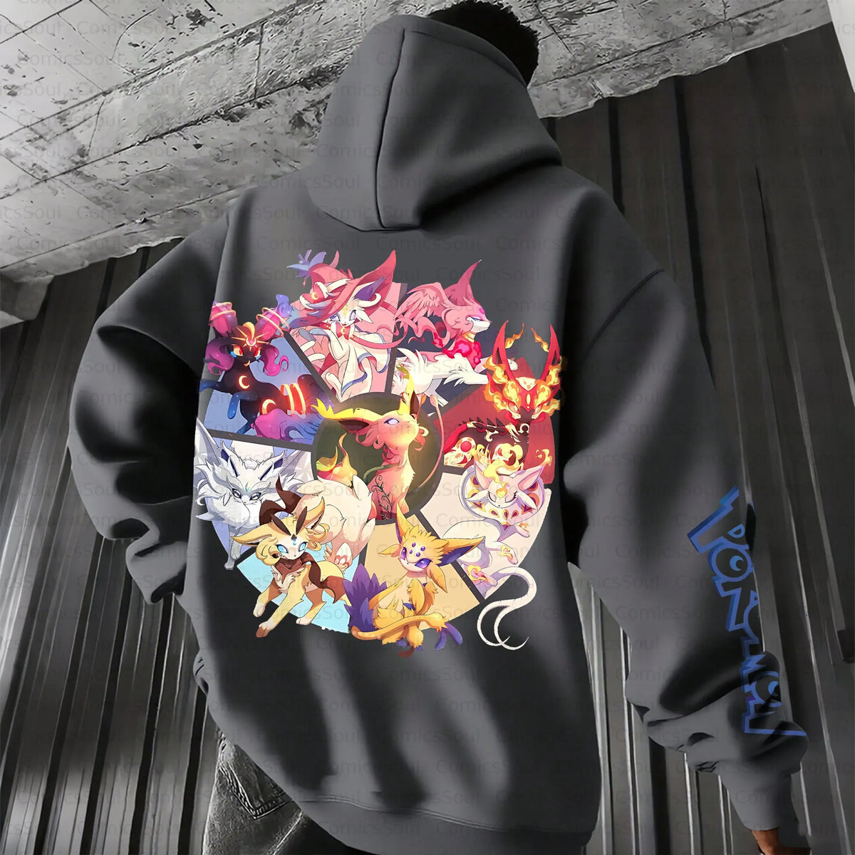 PKM-Unisex Anime Inspired Vintage Plush Hoodie