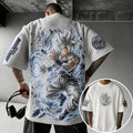 Dragon Ball Unisex Loose-Fit Rock Band Vertical Stripe T-Shirt