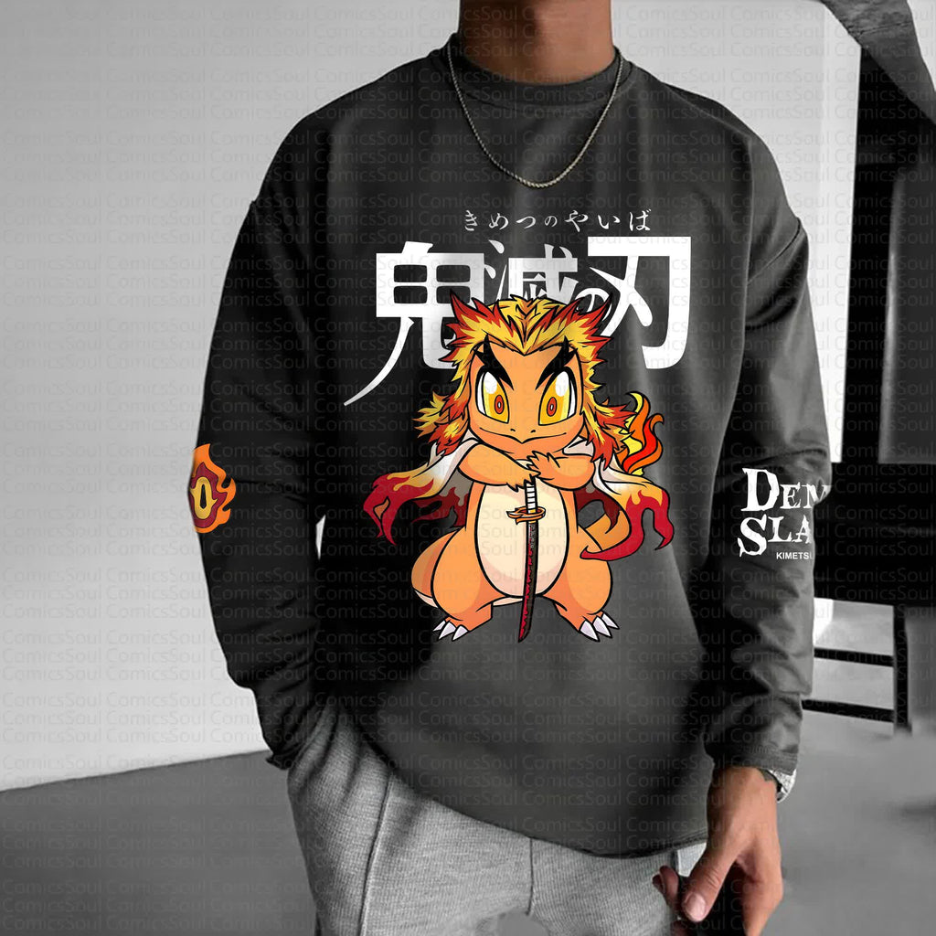 PKM-Unisex Anime Graphic Streetwear Vintage Long-Sleeved T-shirt