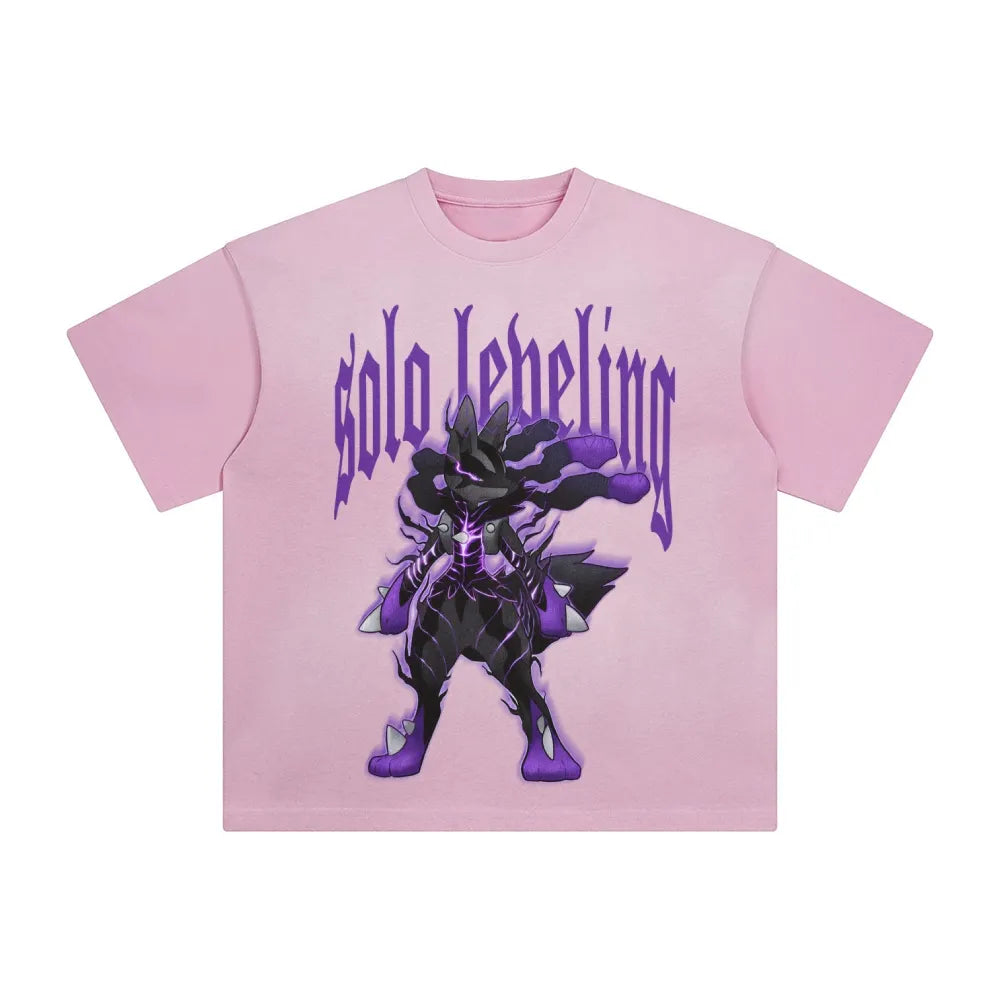 SL-Unisex Anime Inspired Washed  Vintage T-Shirt