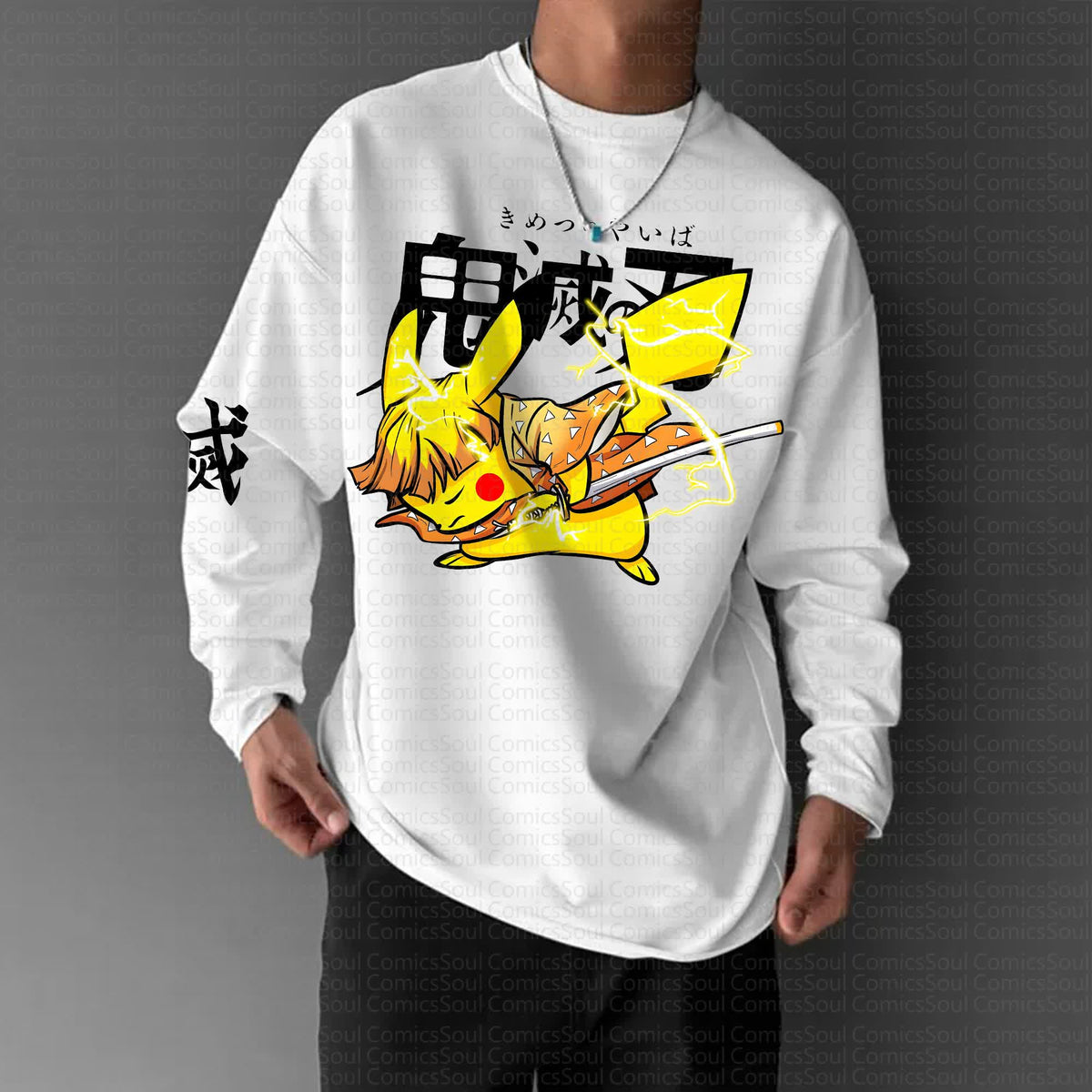 PKM-Unisex Anime Graphic Streetwear Vintage Long-Sleeved T-shirt