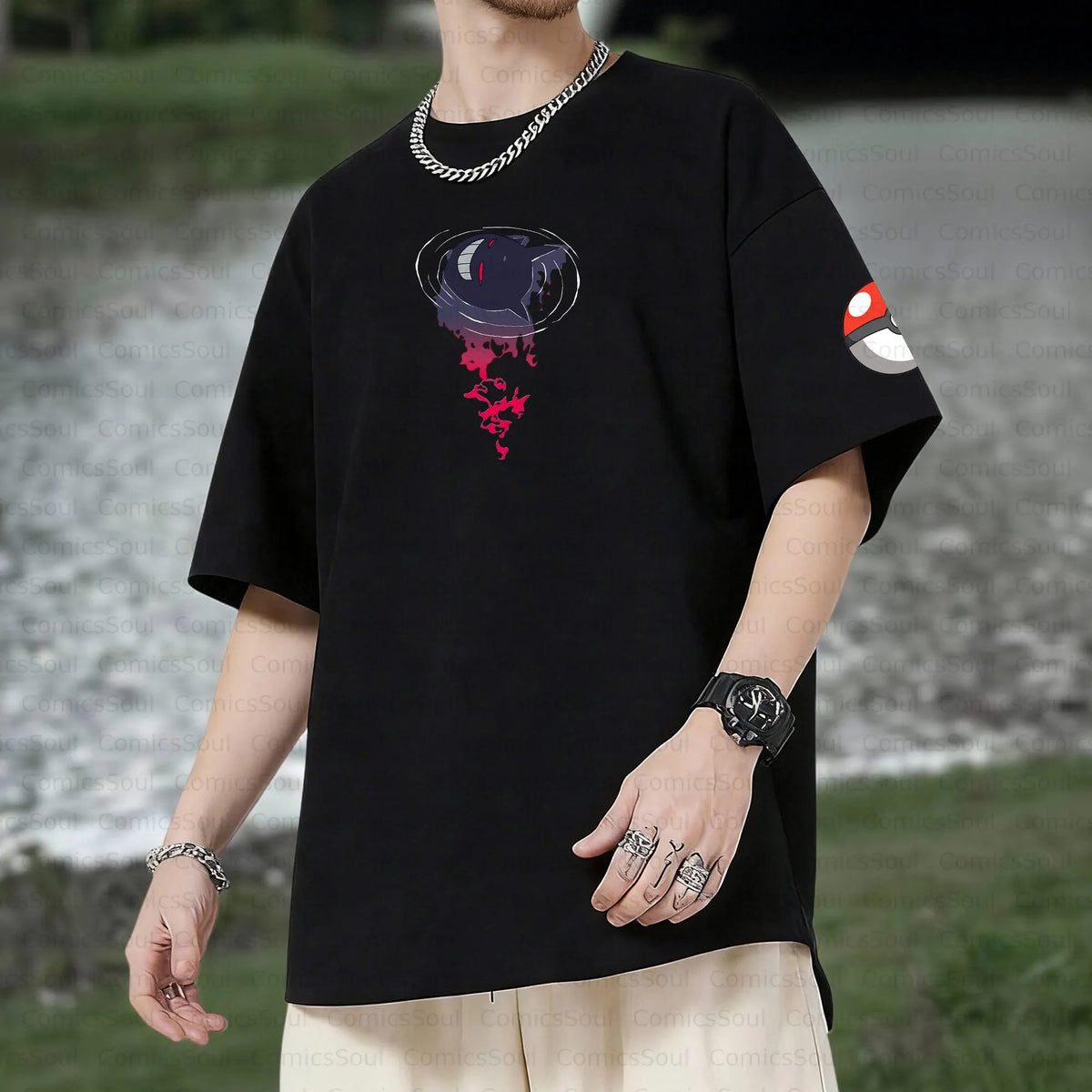 PKM-Unisex Anime Inspired Vintage T-Shirt