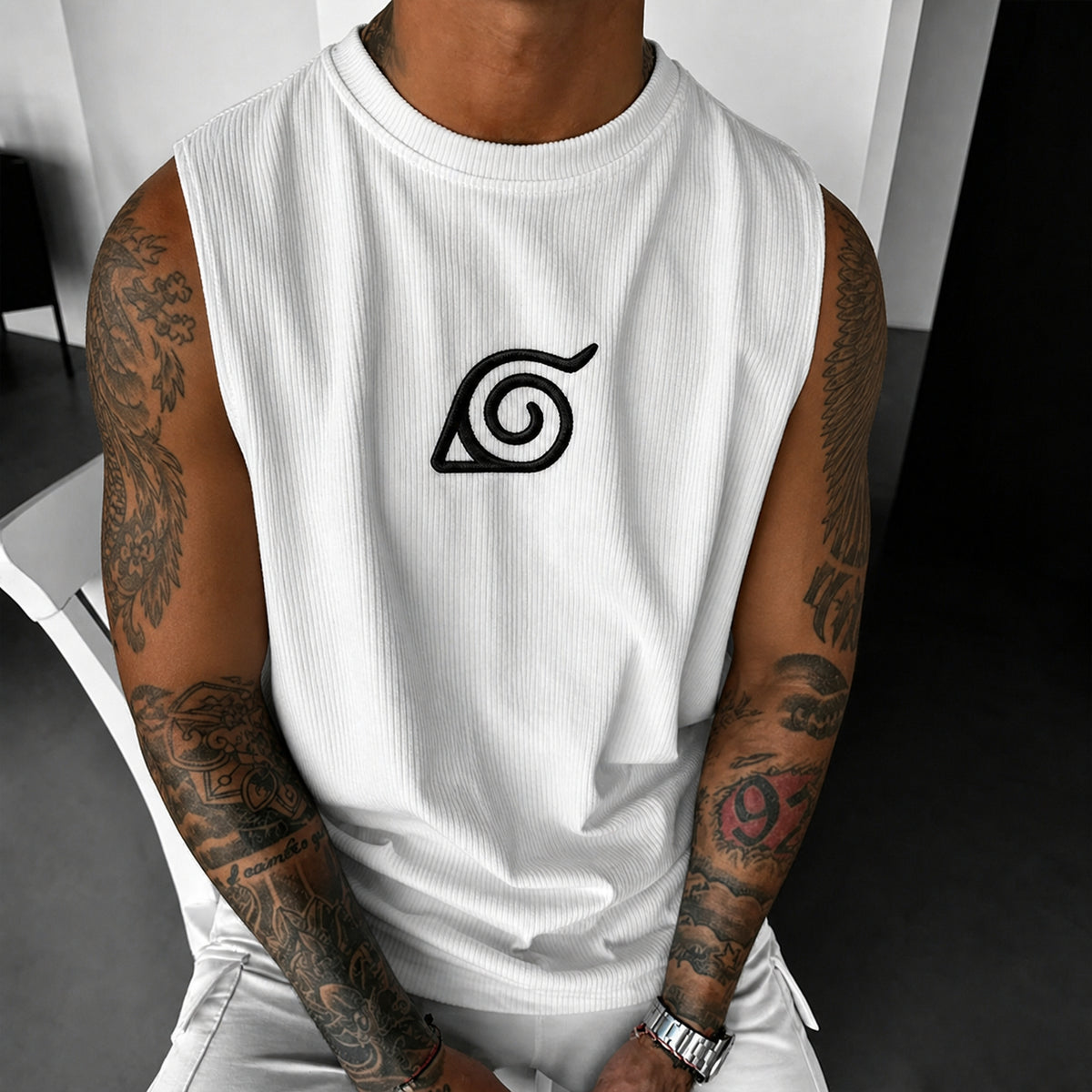 NINDO Unisex Anime-Style Retro Corduroy Tank Top
