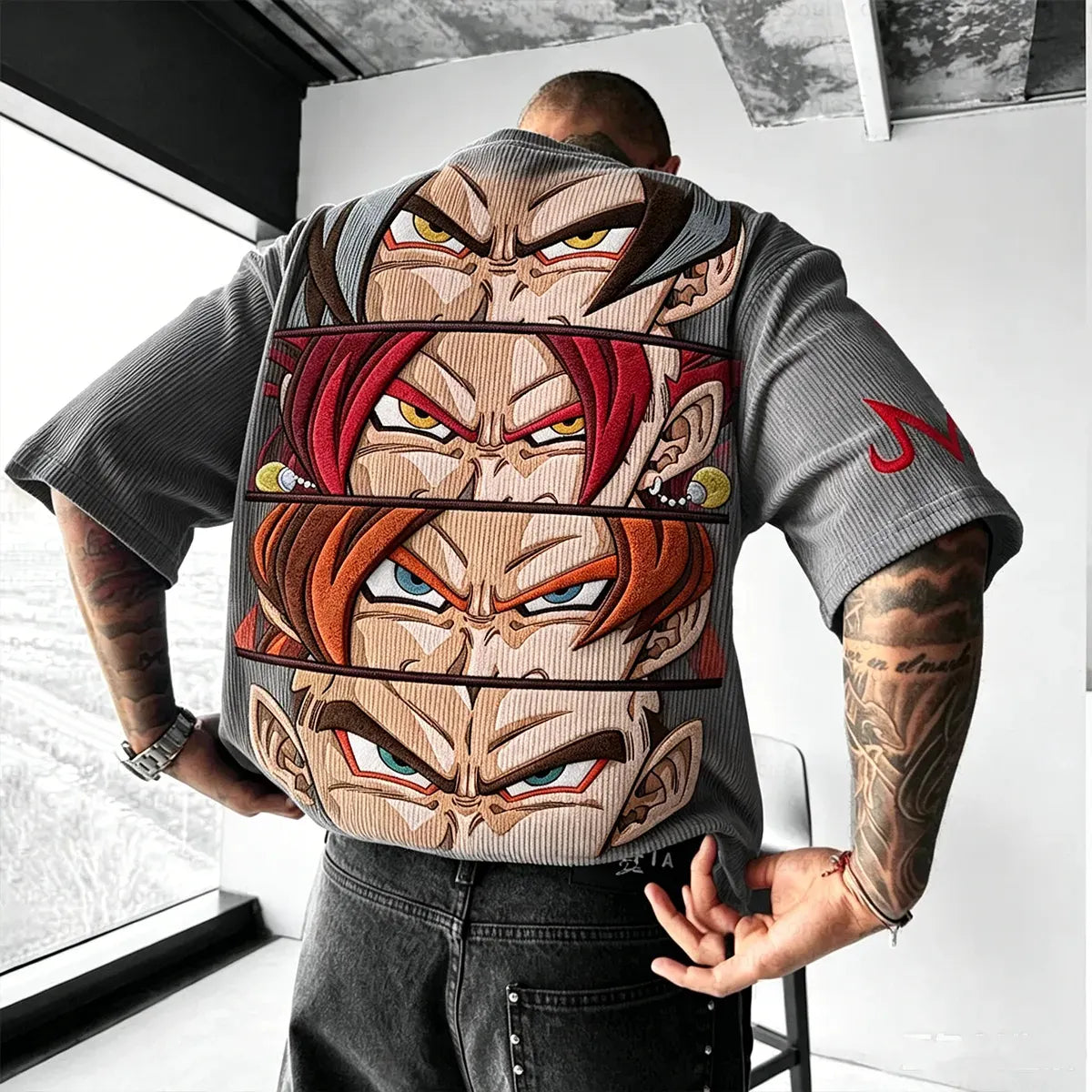 Dragon Ball Unisex Anime Inspired Vintage Corduroy T-Shirt