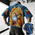 Dragon Ball Unisex Anime-Style Retro Corduroy Oversized T-Shirt