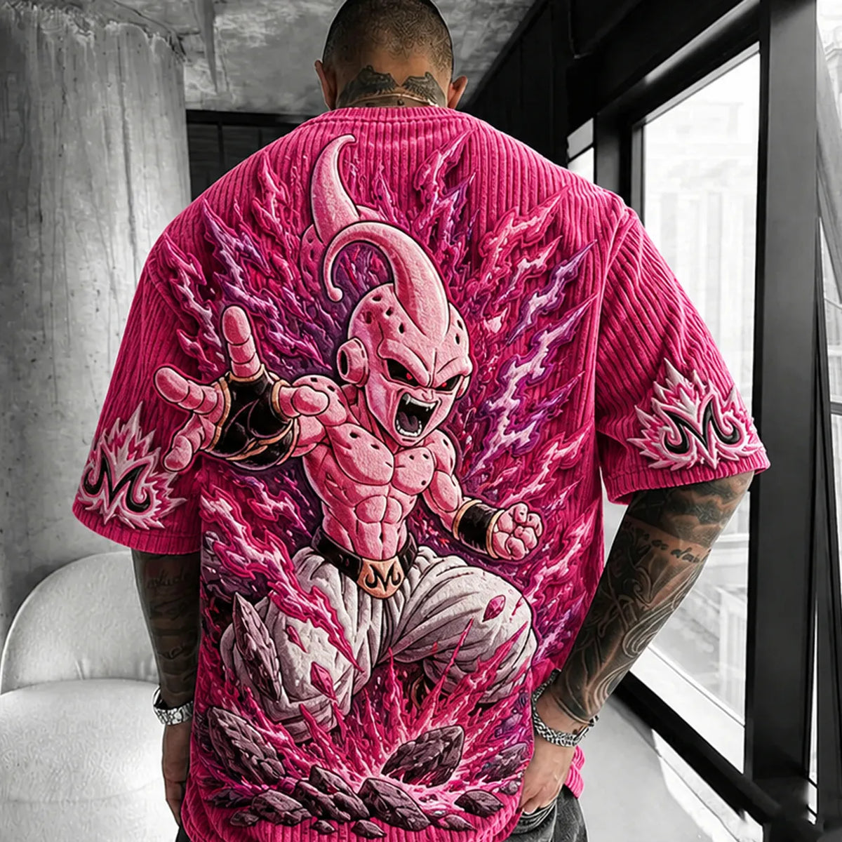 Dragon Ball Unisex Anime-Style Retro Corduroy Oversized T-Shirt
