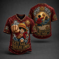 One Piece Pirate Crew Print V-Neck T-Shirt