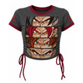 Dragon Ball Women's Slim-Fit Short-Sleeve T-Shirt With Anime Print And Side Drawstrings