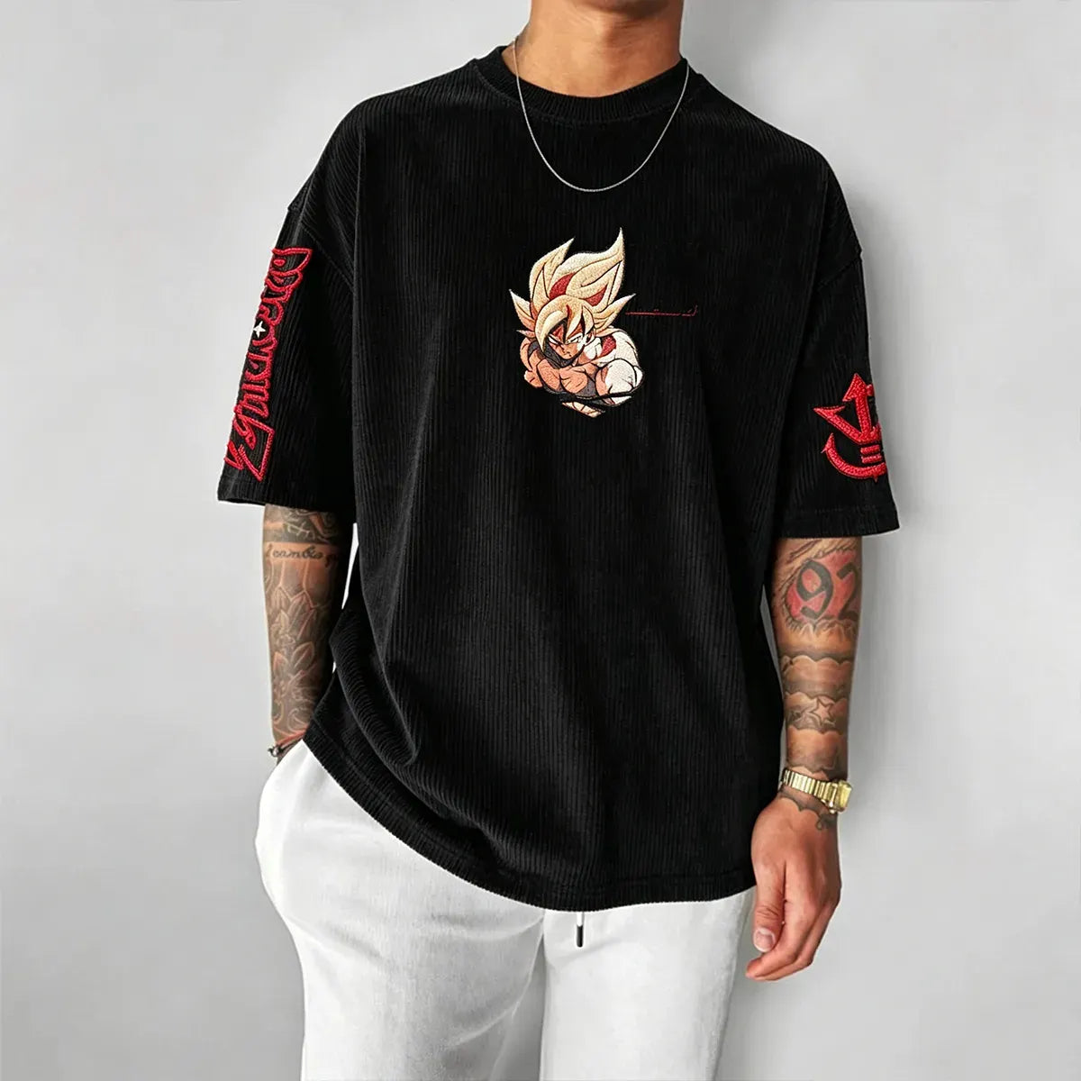 Dragon Ball Unisex Anime Inspired Vintage Corduroy T-Shirt