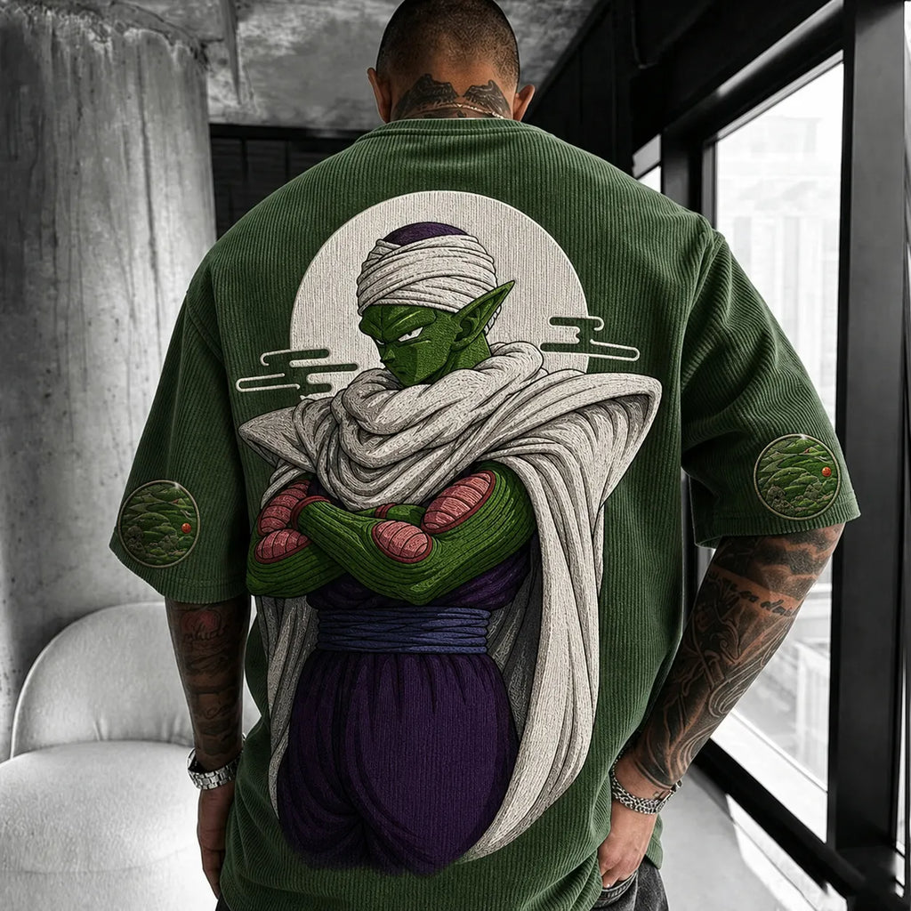 Dragon Ball Unisex Short-Sleeve Corduroy T-Shirt With Anime Print