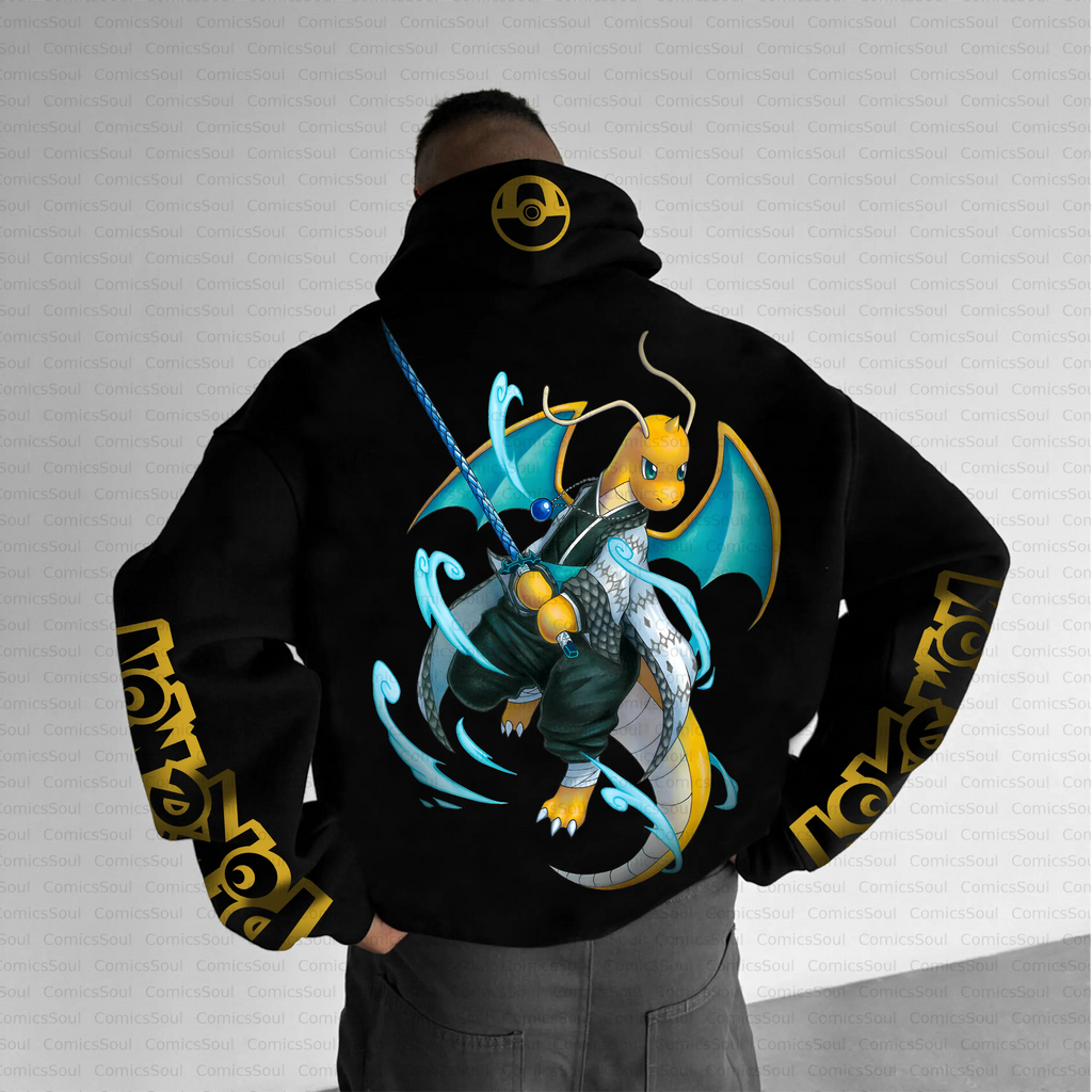 PKM-Unisex Anime Inspired Vintage Plush Hoodie