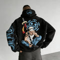 One Piece Color-blocked Plush Hoodie