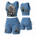 KNY Women's Anime-Print Tank Top And Shorts Sports Set