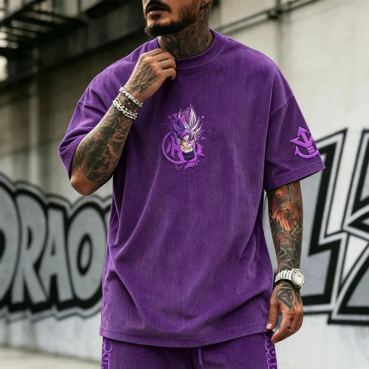 Dragon Ball Unisex Anime Inspired Vintage Corduroy T-Shirt