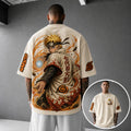 NINDO Unisex Anime-Style Retro Corduroy Oversized T-Shirt