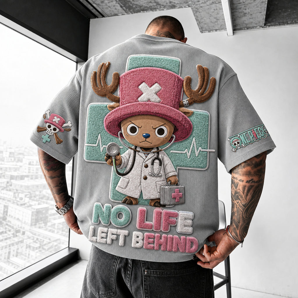 One Piece Unisex Short-Sleeve Corduroy T-Shirt With Anime Print