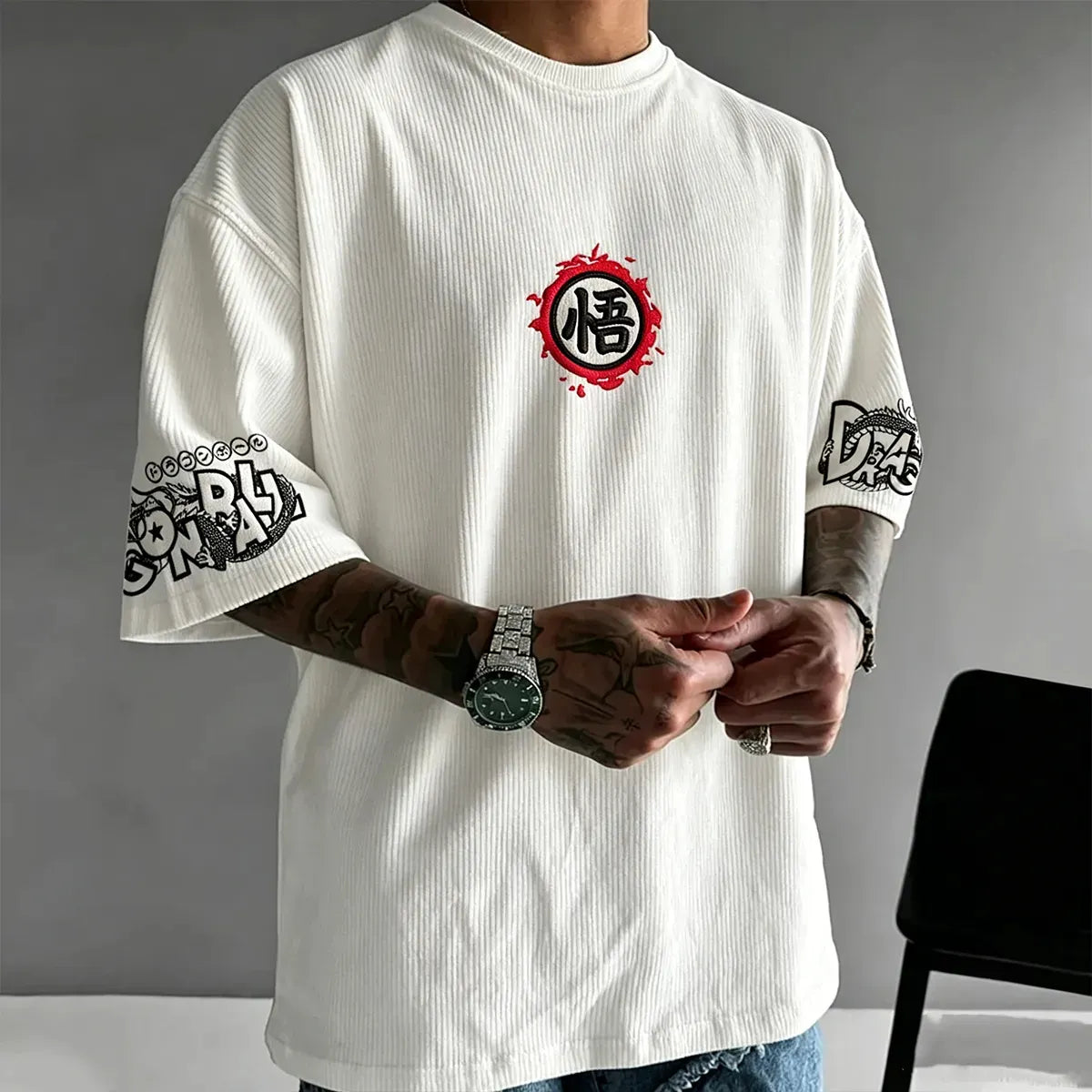 Dragon Ball Unisex Anime Inspired Vintage Corduroy T-Shirt